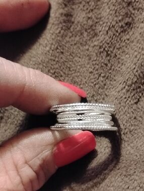 Stamped S925 Size 5 Silver Band Ring